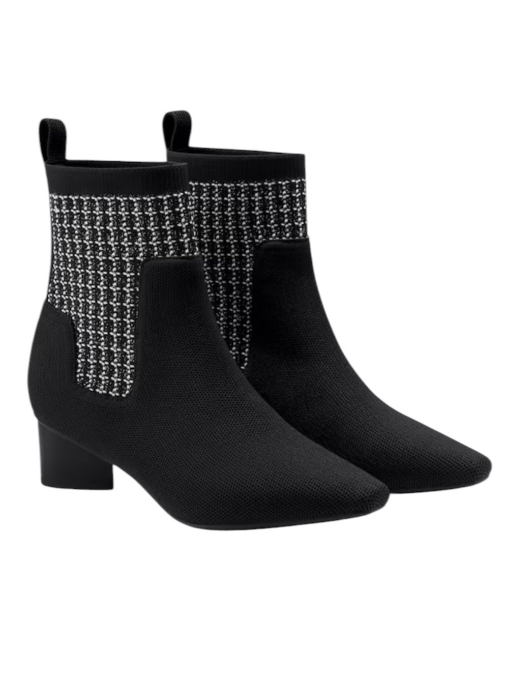Vivaia Small Square-Toe Water-Repellent Boots Theresa Black Tweed  40 US 9
